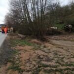 Überflutete Straße in Seckmauern